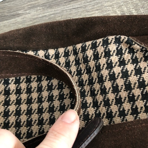 Vtg Suede and Houndstooth Shoulder Bag - Picture 12 of 13